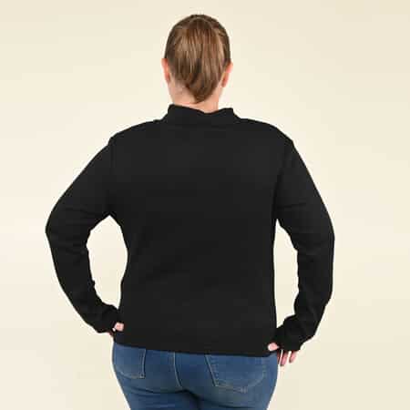 Tamsy Black Turtleneck Sweater - (S) image number 1