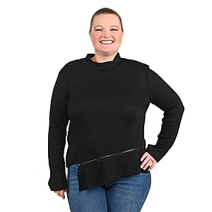 Tamsy Black Turtleneck Sweater - (L)