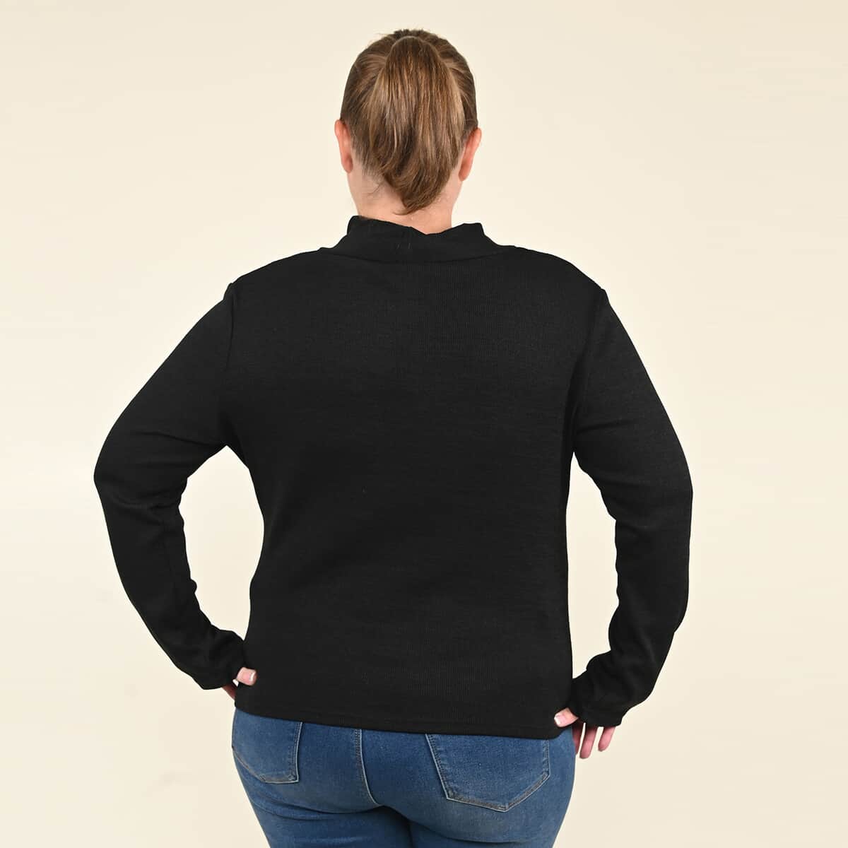 Tamsy Black Turtleneck Sweater - (1X) image number 1