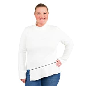 Tamsy White Turtleneck Sweater - (M)