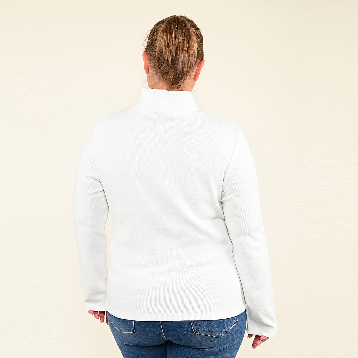 Tamsy White Turtleneck Sweater - (L) image number 1