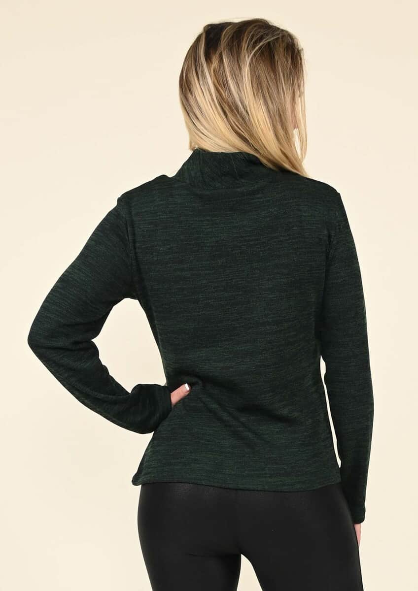 Tamsy Green Turtleneck Sweater -(M) image number 1