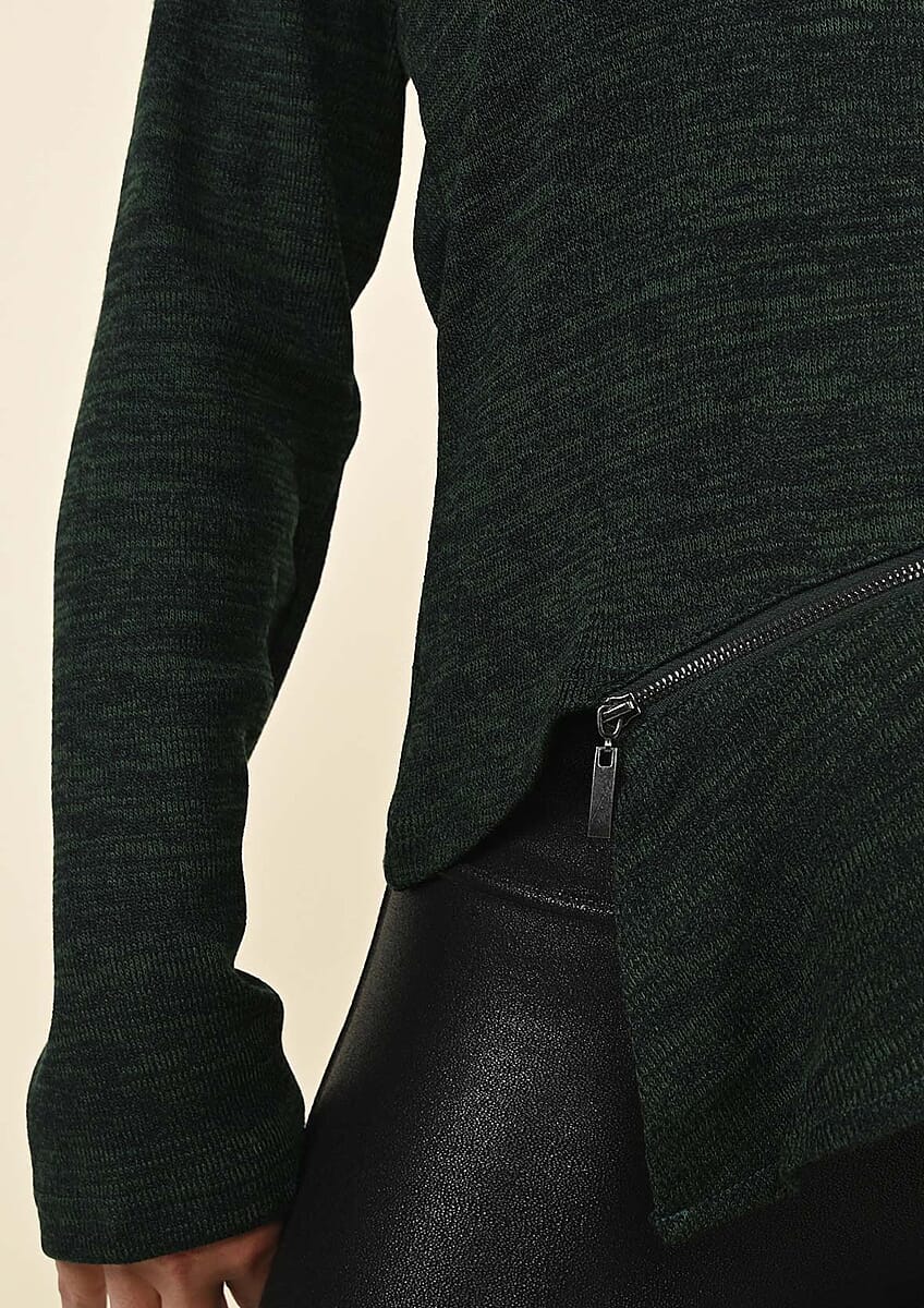 Tamsy Green Turtleneck Sweater -(1X) image number 3