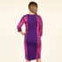 TAMSY Purple Brushstroke Pattern Pencil Dress - (S) image number 1