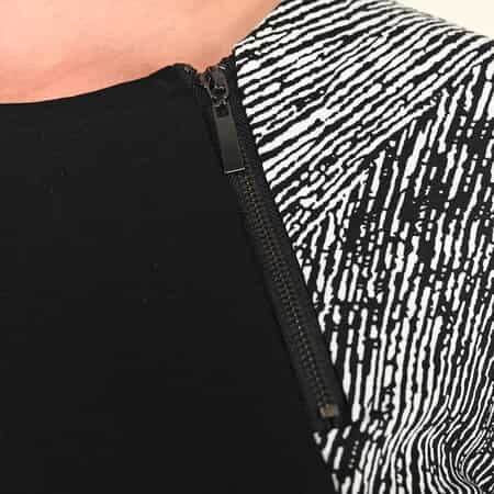 Tamsy Black Brushstroke Pattern Pencil Dress - (S) image number 3