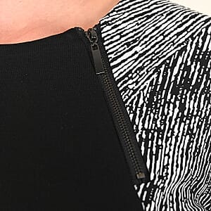 Tamsy Black Brushstroke Pattern Pencil Dress - (L)