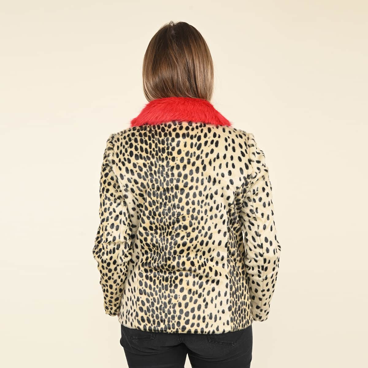 TAMSY Brown and Black Leopard Pattern Acrylic Coat - (S) image number 1