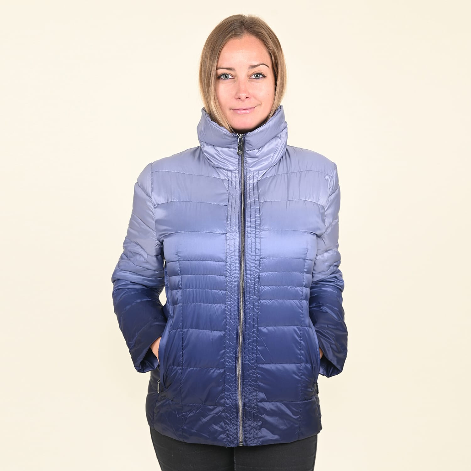 Buy TAMSY Navy Ombre Puffer Jacket S at ShopLC