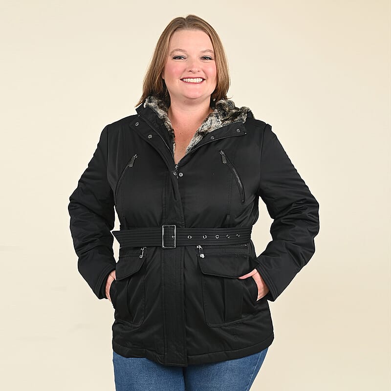 Tamsy Black Belted Coat - (L)