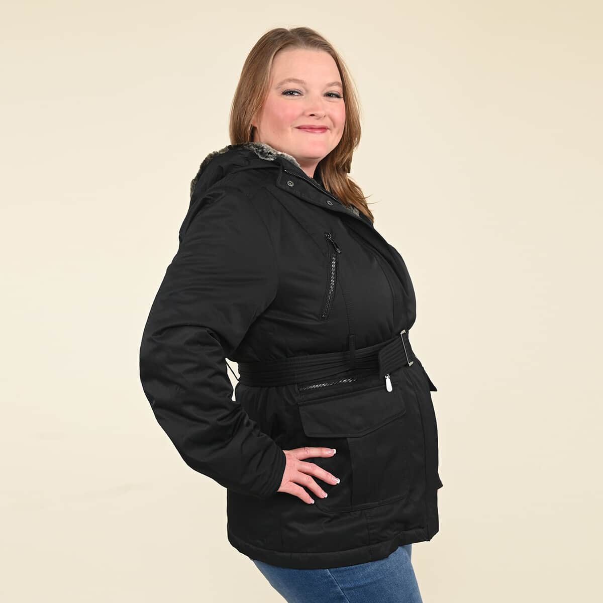 Tamsy Black Belted Coat - (L) image number 2