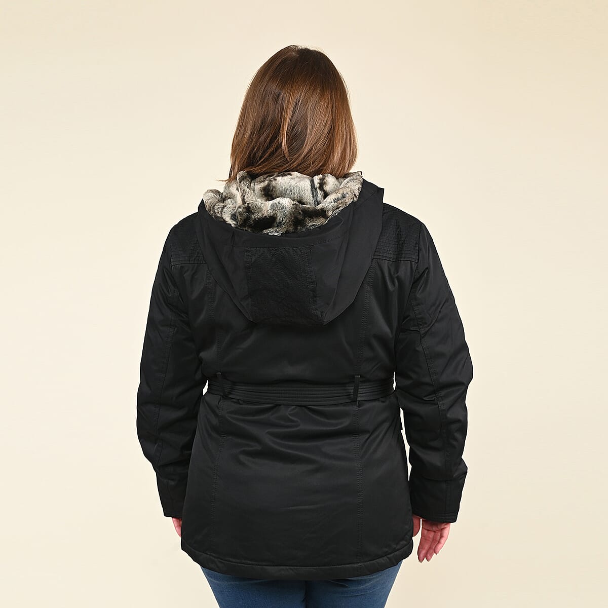 Tamsy Black Belted Coat - (XL) image number 1