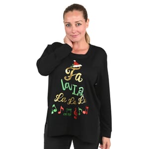 Tamsy Black Christmas Sweater - (M) , Ladies Long Sleeve Sweater , Christmas Sweatshirt , Cute Sweaters , Women Sweater