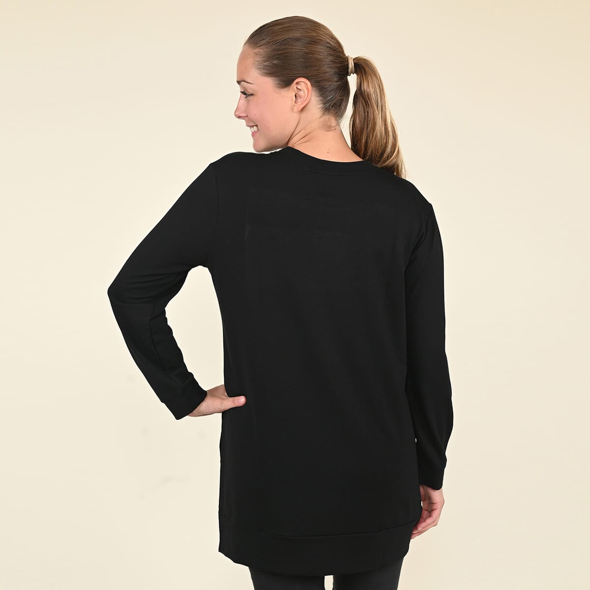 Tamsy Black Christmas Sweater - (M) , Ladies Long Sleeve Sweater , Christmas Sweatshirt , Cute Sweaters , Women Sweater image number 1