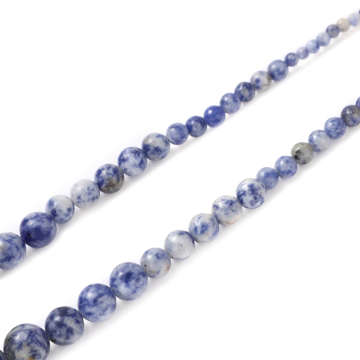 Blue Spot Jasper Beaded Necklace 18 Inches in Stainless Steel 193.50 ctw image number 3