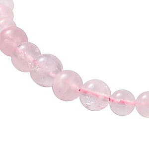 Galilea Rose Quartz Beaded Necklace 18 Inches in Stainless Steel 197.50 ctw