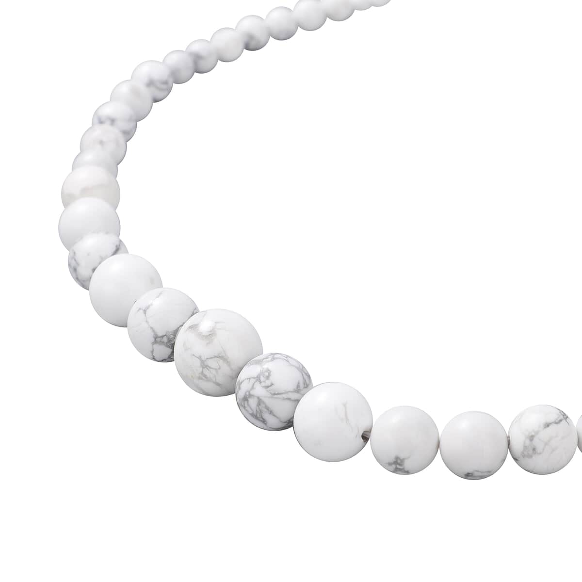Freshened White Howlite Beaded Necklace 18 Inches in Stainless Steel 225.00 ctw image number 2