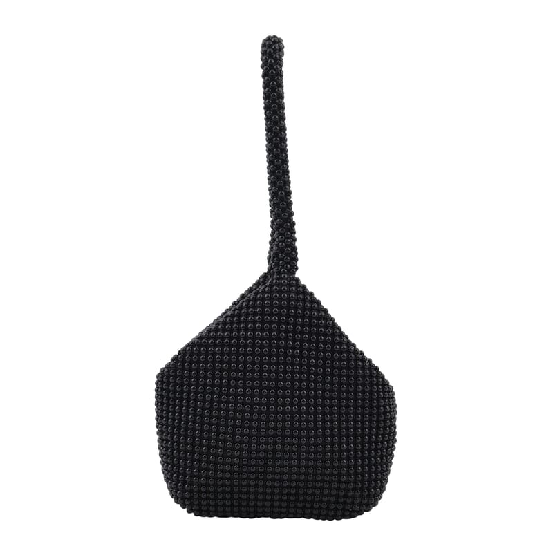 Black Sparkle and Glitter Triangle Purse with Zipper Closure