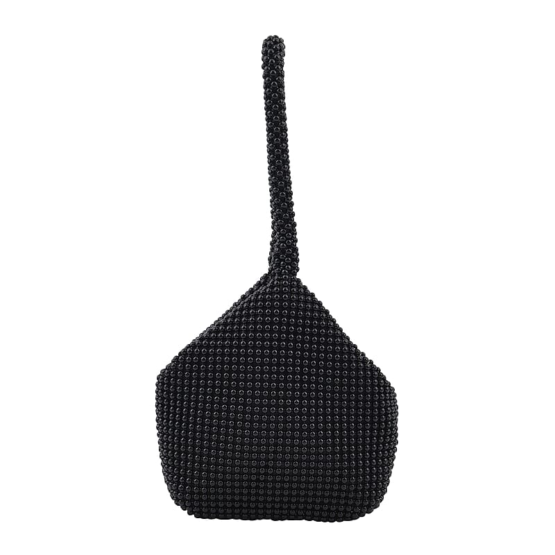 Black Sparkle and Glitter Triangle Purse with Zipper Closure