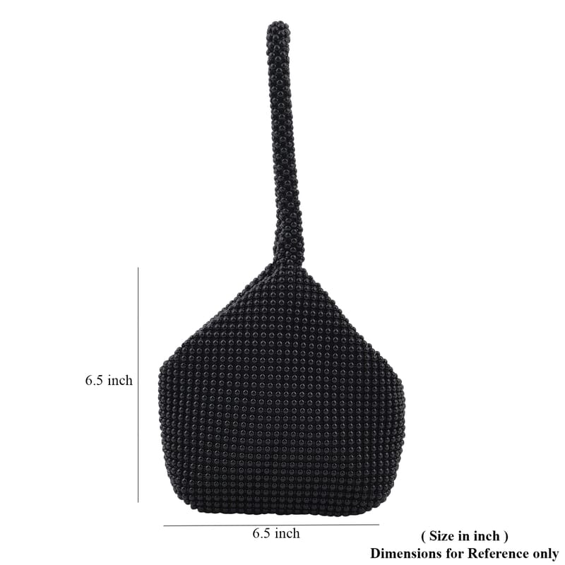 Black Sparkle and Glitter Triangle Purse with Zipper Closure