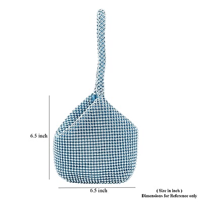Blue Sparkle and Glitter Triangle Purse with Zipper Closure