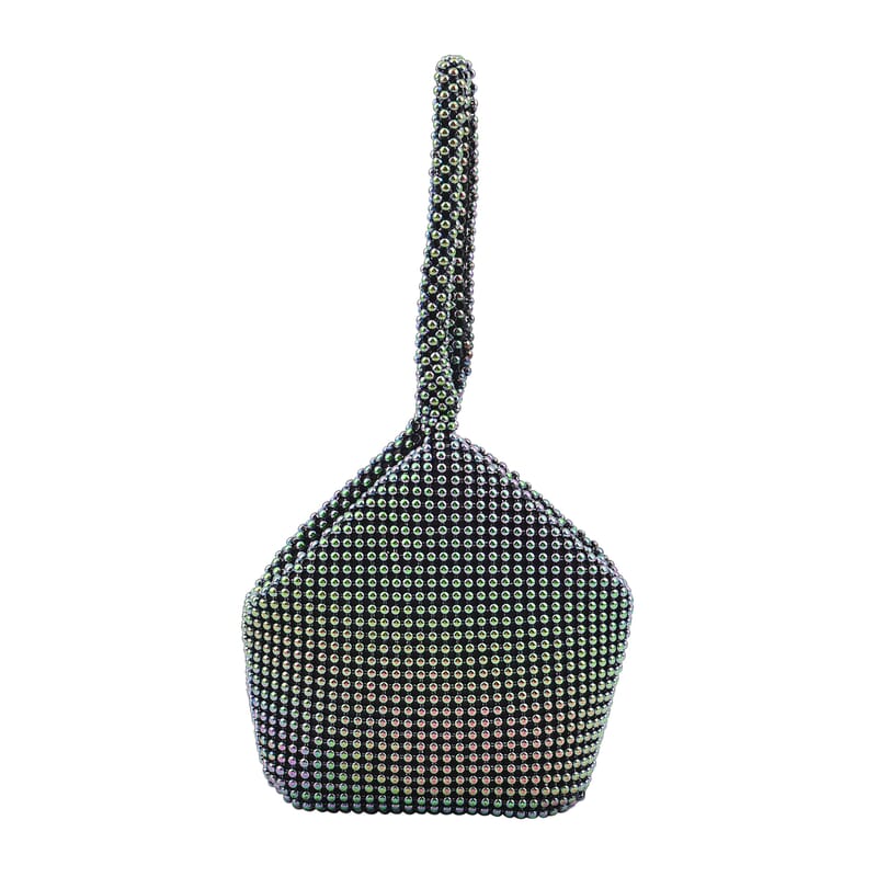 Multi Color Sparkle and Glitter Triangle Purse with Zipper Closure