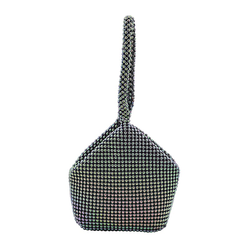 Multi Color Sparkle and Glitter Triangle Purse with Zipper Closure