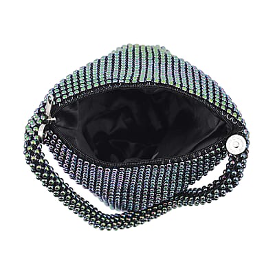Multi Color Sparkle and Glitter Triangle Purse with Zipper Closure
