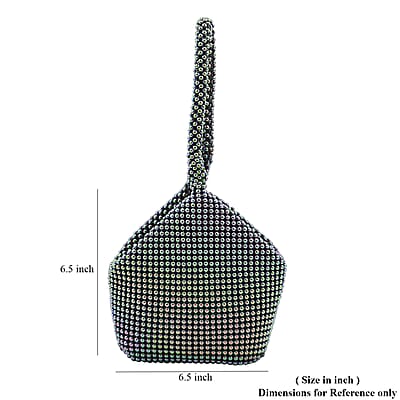 Multi Color Sparkle and Glitter Triangle Purse with Zipper Closure