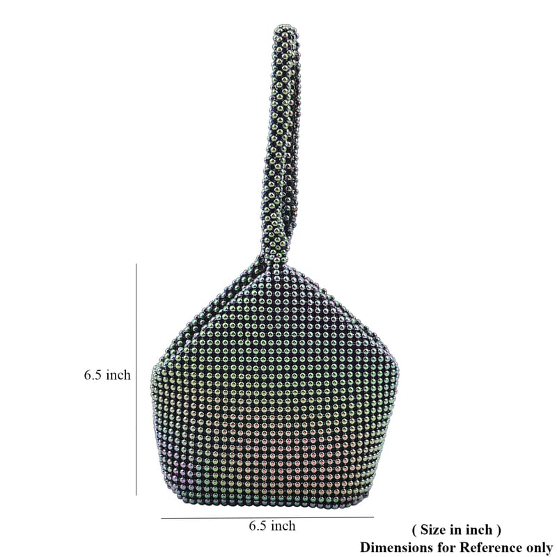 Multi Color Sparkle and Glitter Triangle Purse with Zipper Closure