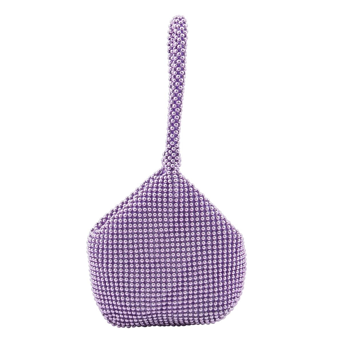 Purple Sparkle and Glitter Triangle Purse with Zipper Closure image number 0