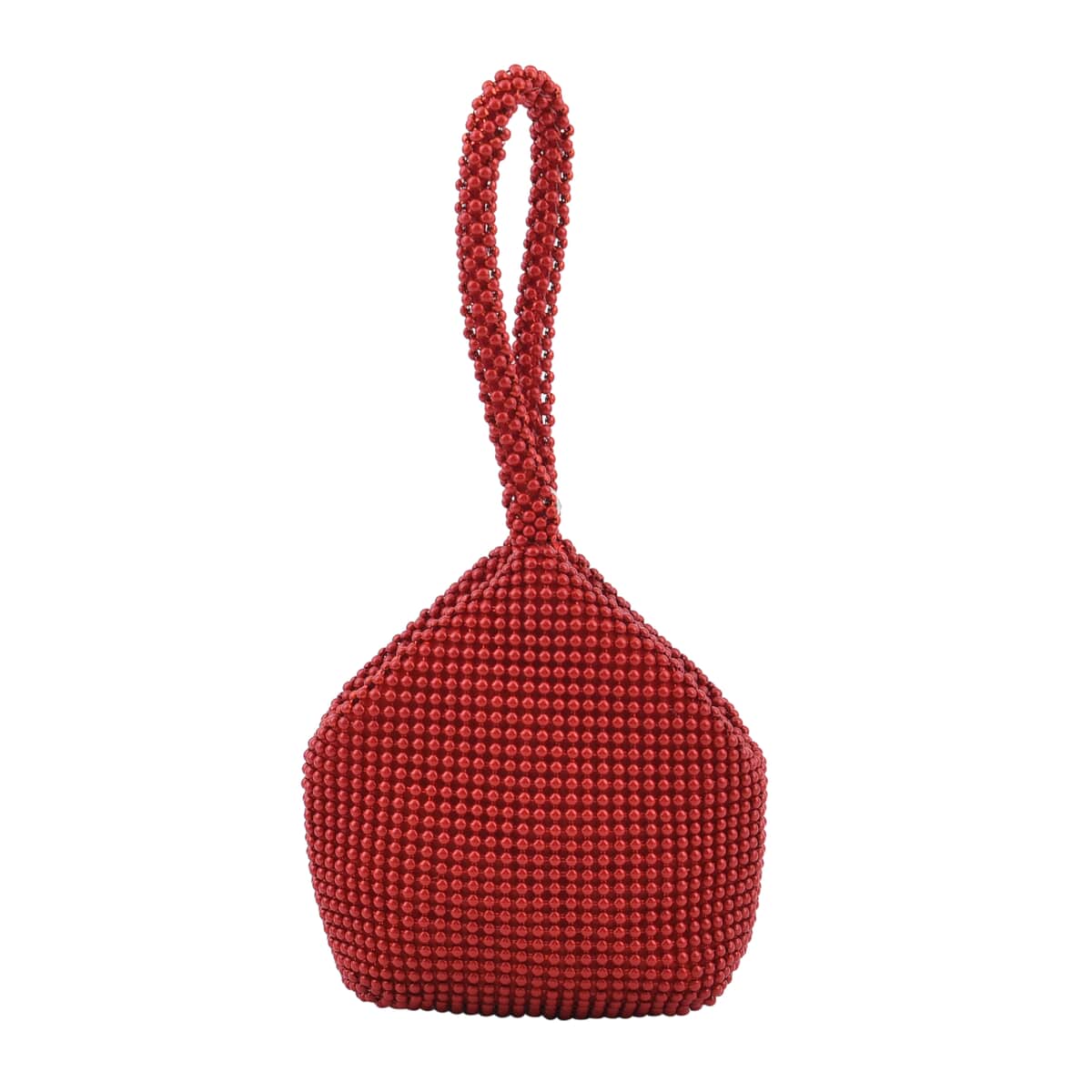 Red Sparkle and Glitter Triangle Purse with Zipper Closure image number 0