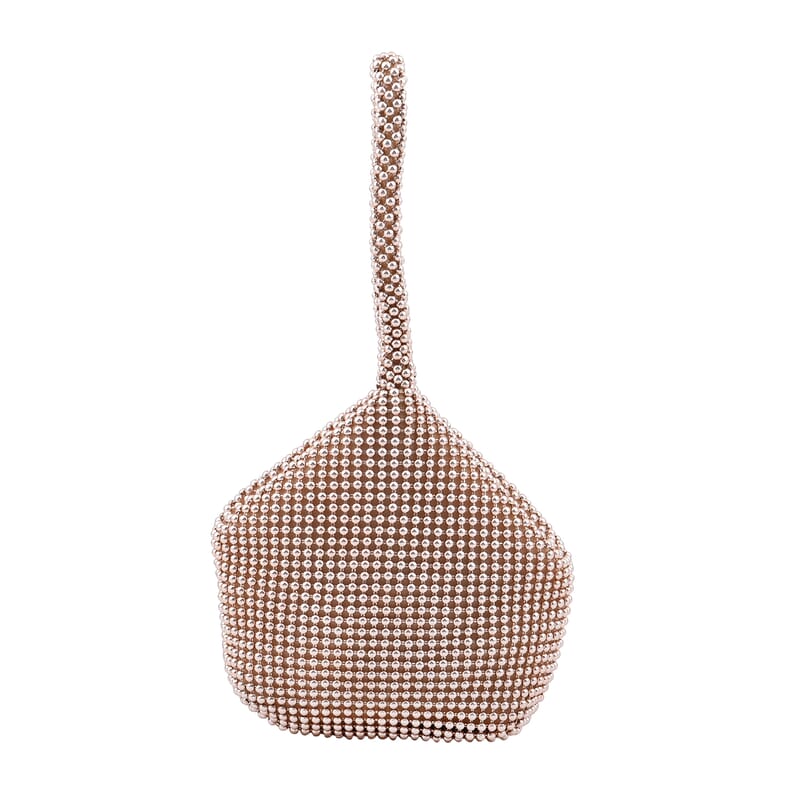 Rose Gold Sparkle and Glitter Triangle Purse with Zipper Closure