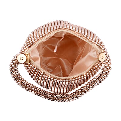 Rose Gold Sparkle and Glitter Triangle Purse with Zipper Closure