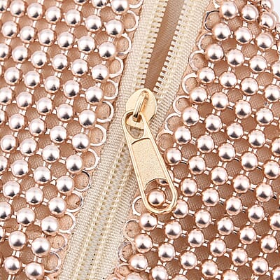 Rose Gold Sparkle and Glitter Triangle Purse with Zipper Closure