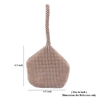 Rose Gold Sparkle and Glitter Triangle Purse with Zipper Closure