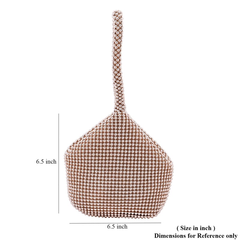 Rose Gold Sparkle and Glitter Triangle Purse with Zipper Closure