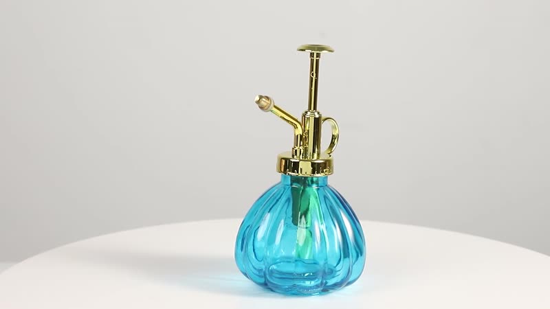 Blue and Gold Glass Plant Water Mister (3.15"x6.1") (Capacity:230 ml)