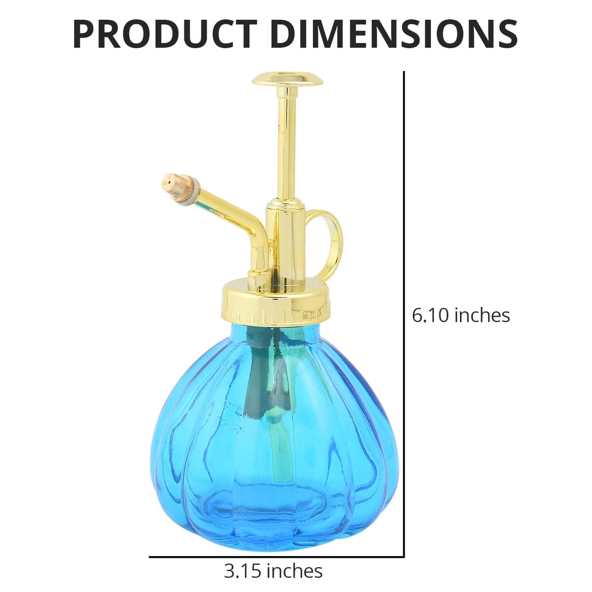 Blue and Gold Glass Plant Water Mister (3.15"x6.1") (Capacity:230 ml) image number 3