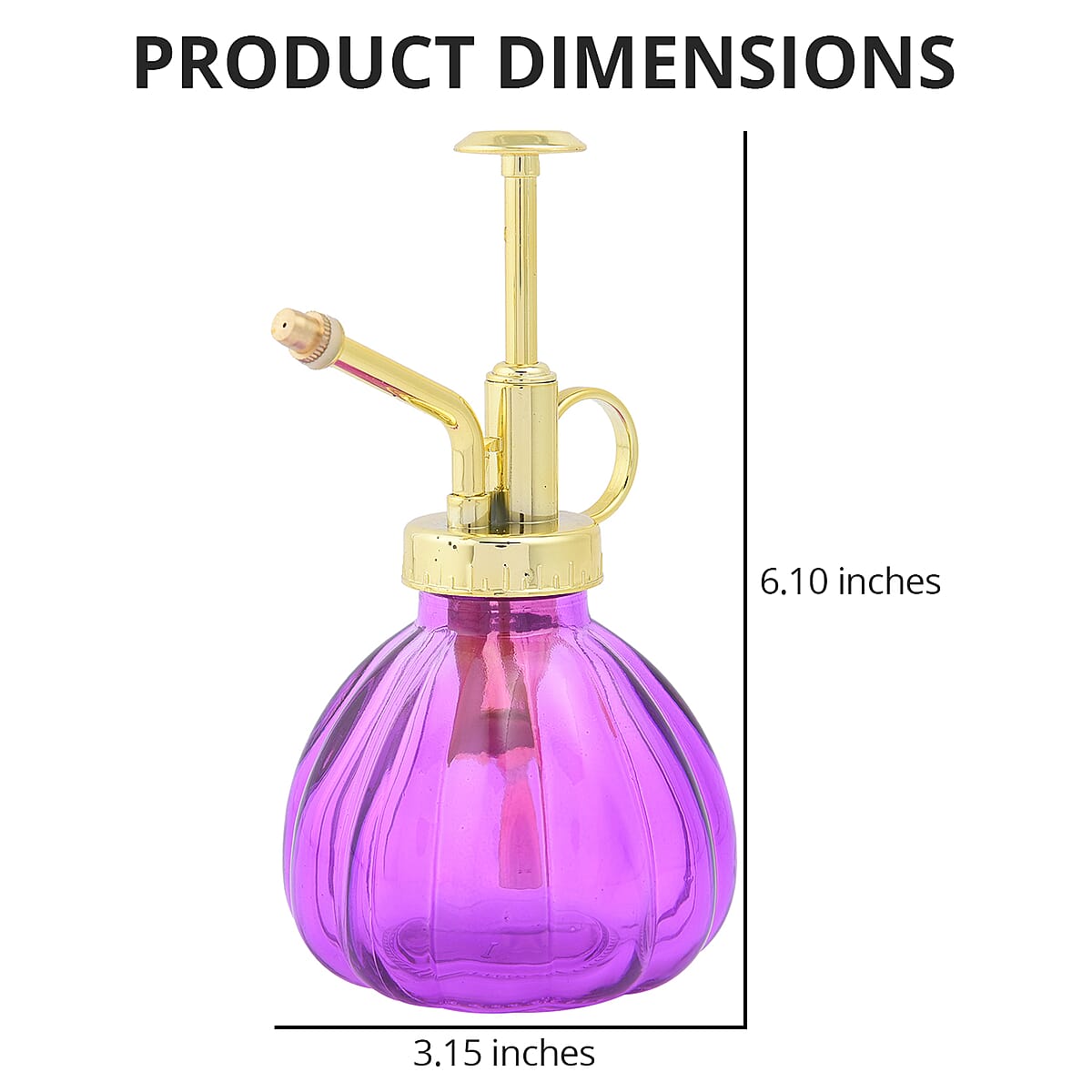 Purple and Gold Glass Plant Water Mister (Capacity:230 ml) image number 3