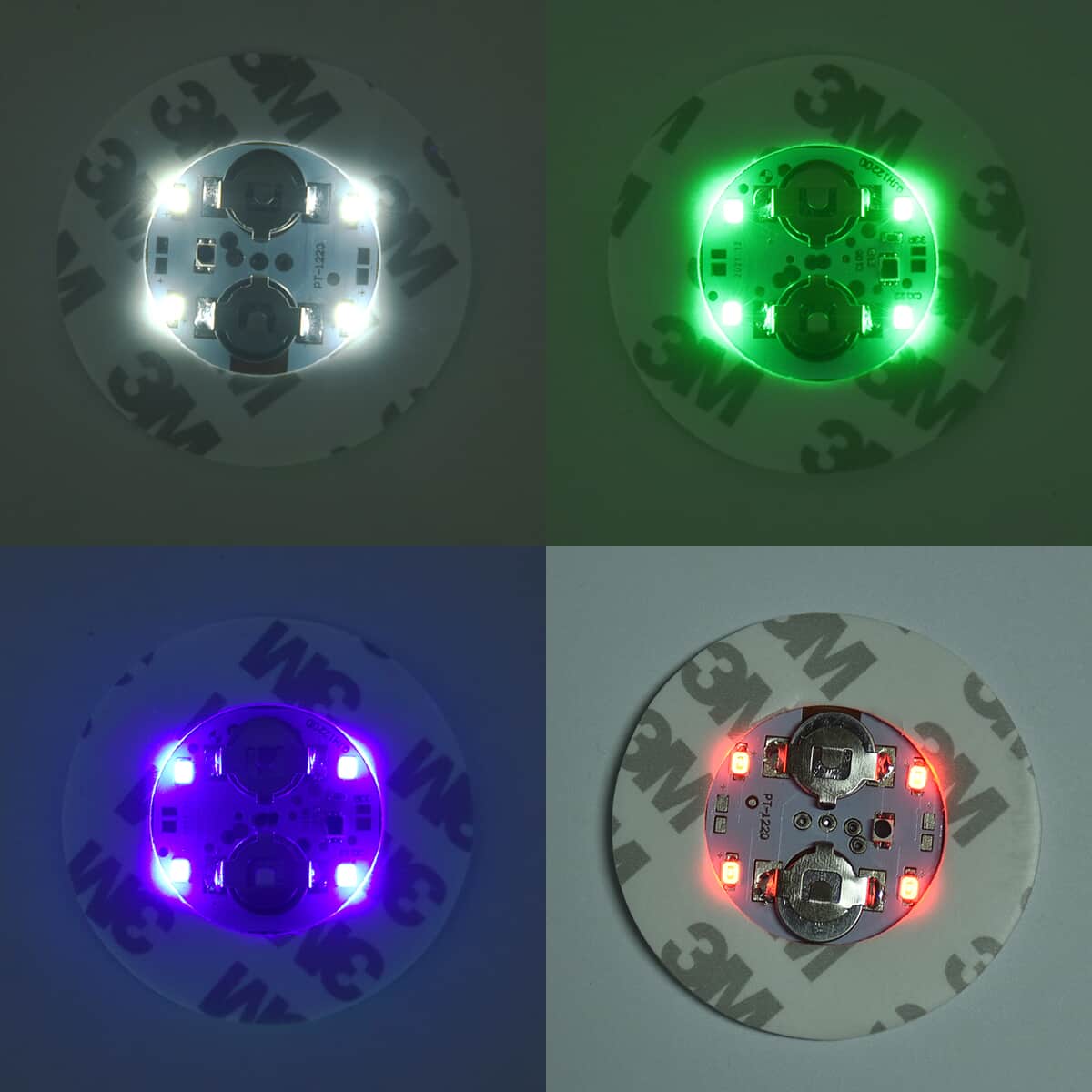 Set of 10 LED Coaster - (Blue 3, Green 3, Red 2, White 2) image number 4