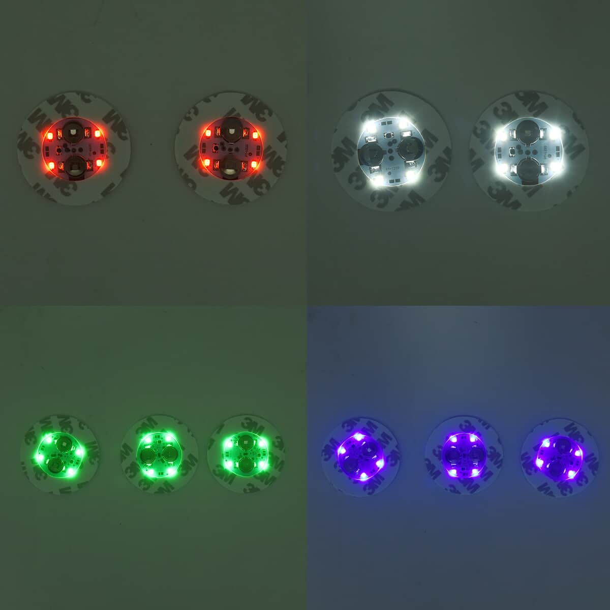 Set of 10 LED Coaster - (Blue 3, Green 3, Red 2, White 2) image number 6