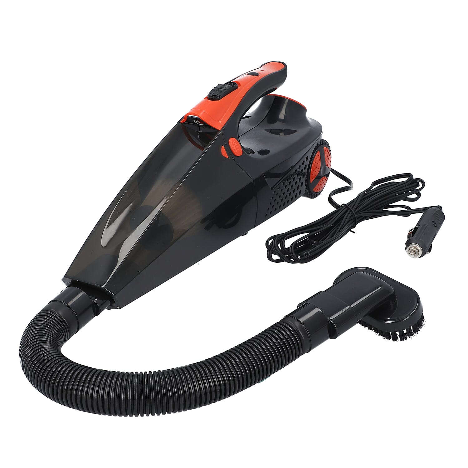Homesmart Black 4-in-1 Portable, Multi-Function, Electric-Powered, Wet/Dry Function Car Vacuum Cleaner With Powerful Air Pump, Three nozzles And Long Cable Cord