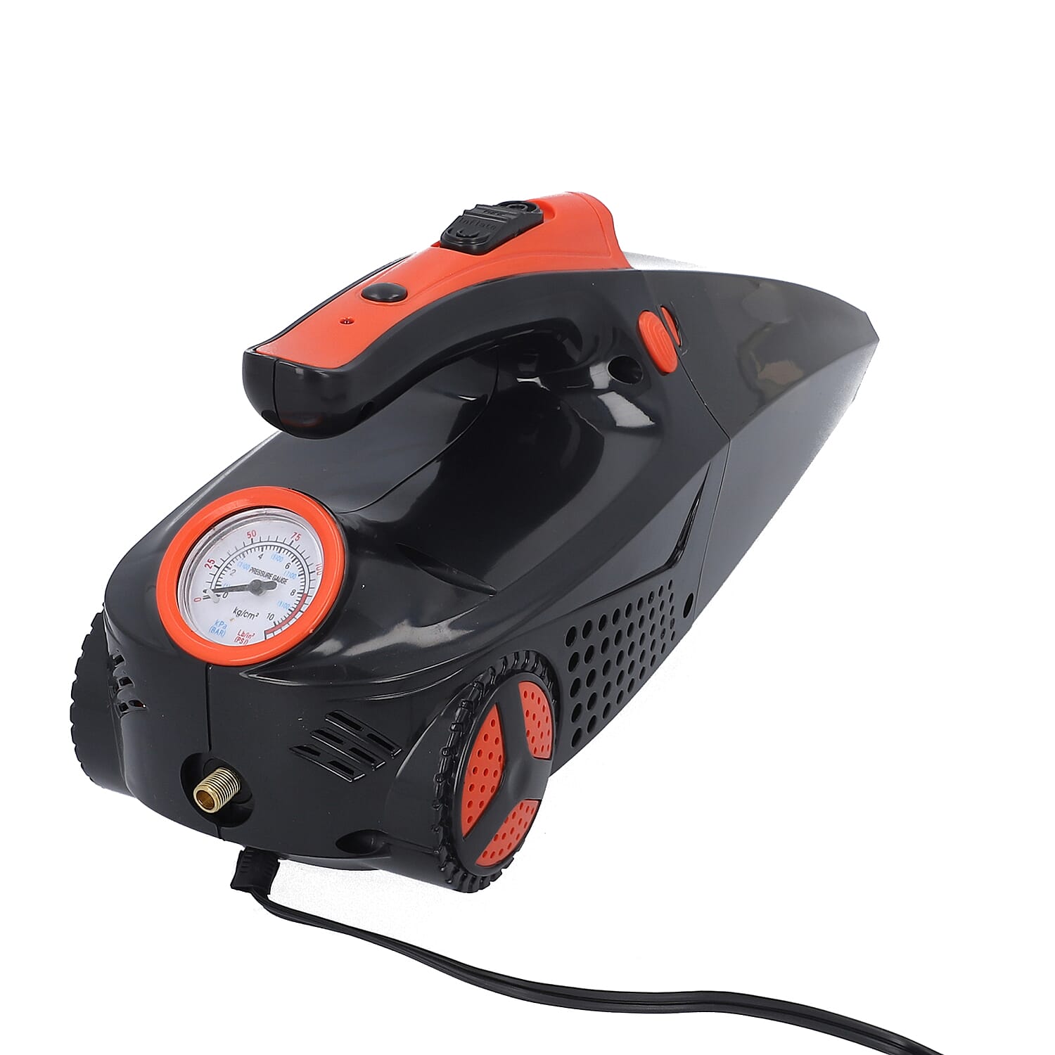 Homesmart Black 4-in-1 Portable, Multi-Function, Electric-Powered, Wet/Dry Function Car Vacuum Cleaner With Powerful Air Pump, Three nozzles And Long Cable Cord