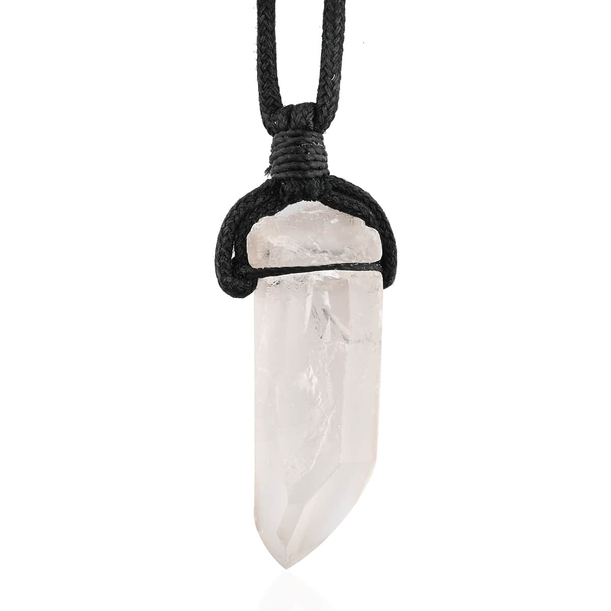 Selenite Black Cord Necklace