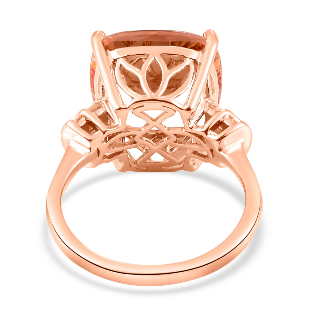 LUXORO 14K Rose Gold AAA Marropino Morganite, Diamond (G-H, I3) (0.20 cts) Ring (Size 10.0) (4.10 g) 8.65 ctw image number 3