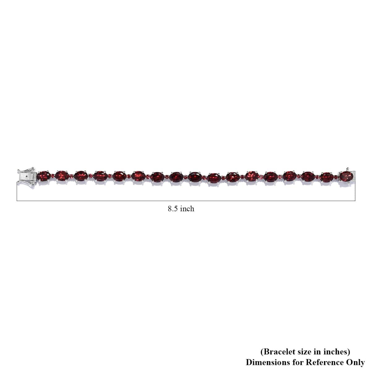 Orissa Rose Garnet Bracelet in Platinum Over Sterling Silver (7.25 In) 13.75 Grams 24.15 ctw image number 4