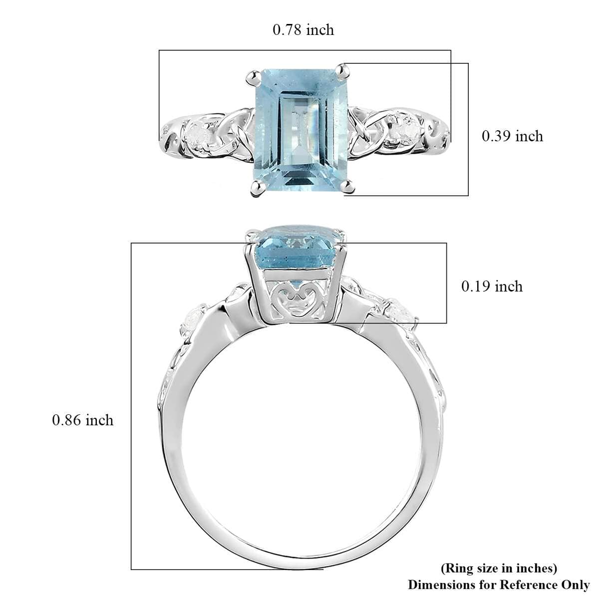 Sky Blue Topaz and White Topaz Ring in Sterling Silver (Size 10.0) 2.00 ctw image number 7