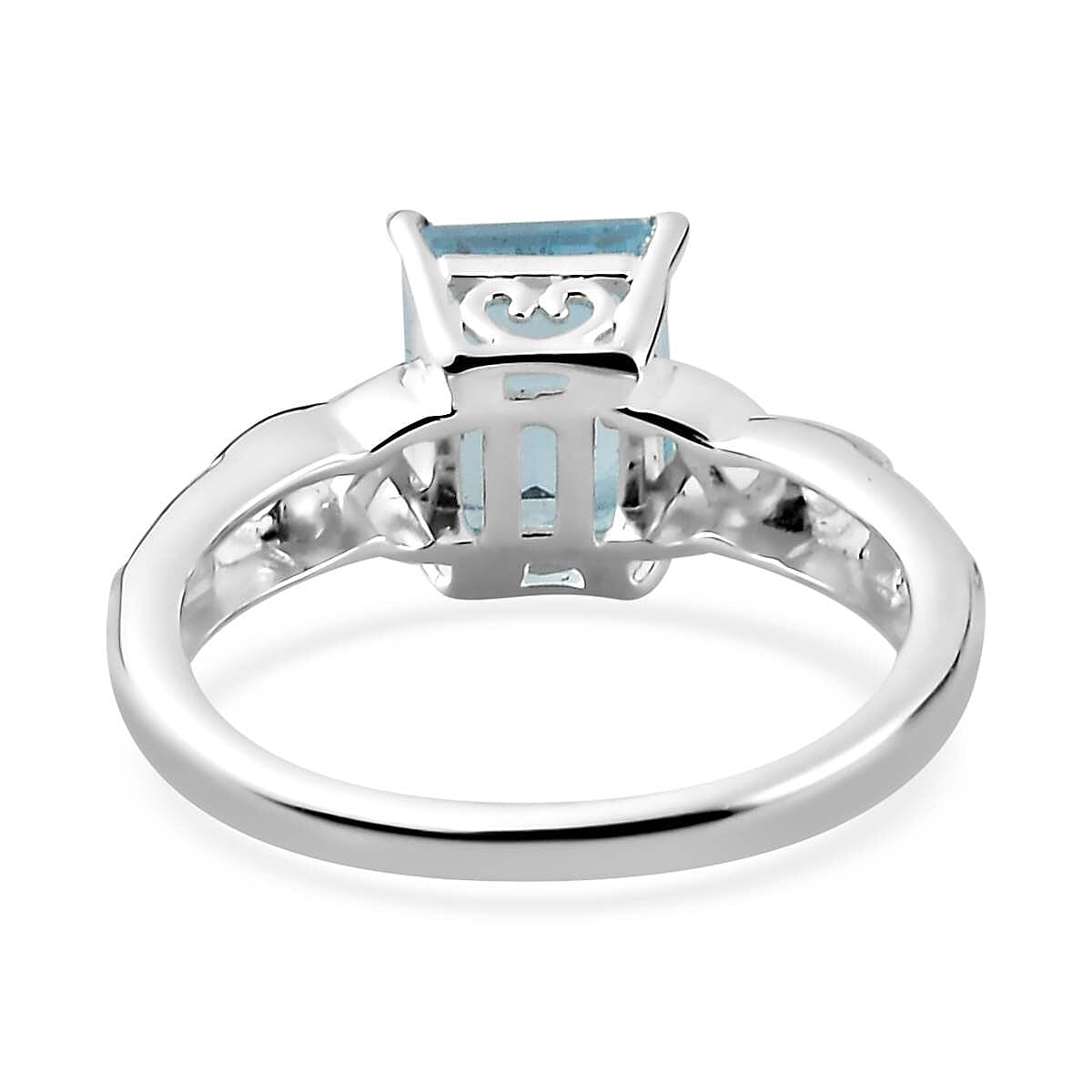 D'Joy Sky Blue Topaz, White Topaz Ring in Sterling Silver 1.90 ctw (Size 11.0)