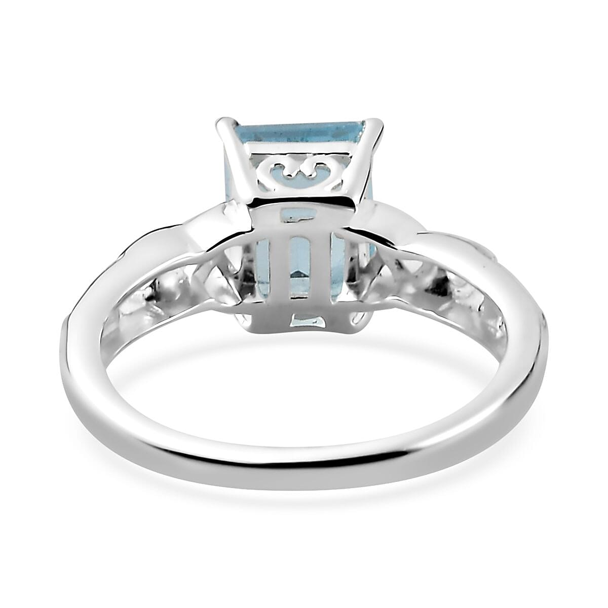D'Joy Sky Blue Topaz and White Topaz Ring in Sterling Silver (Size 5.0) 2.00 ctw image number 6