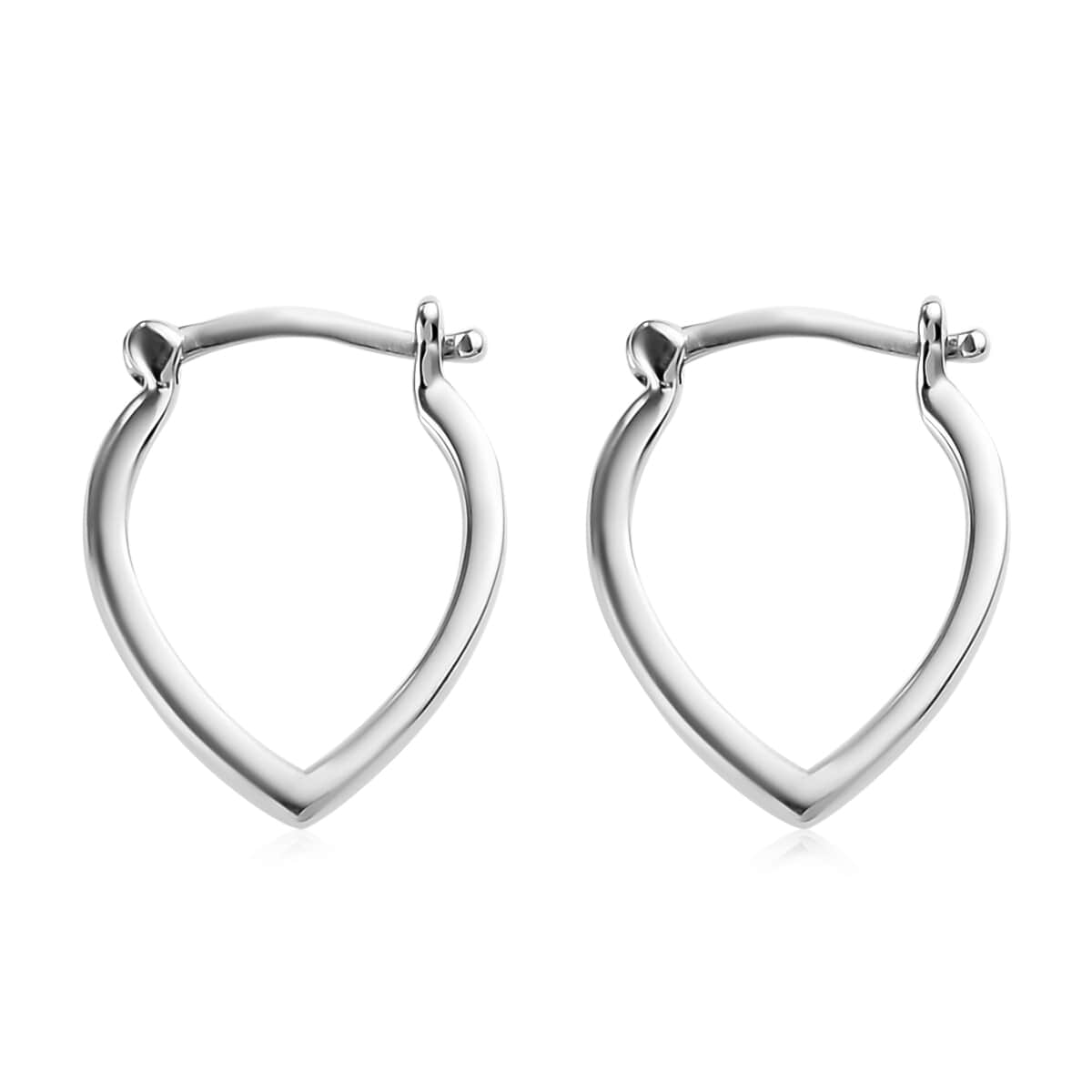 950 Platinum Heart Shape Hoop Earrings 1.70 Grams image number 6